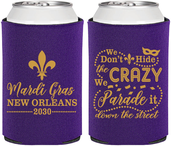 Personalized Mardi Gras Can Coolers - Fleur De Lis | 190013