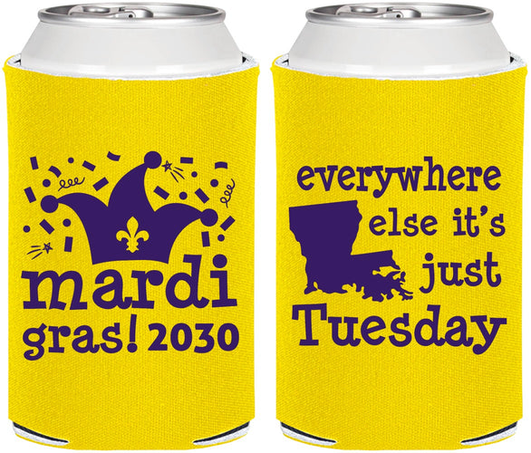 Personalized Mardi Gras Can Coolers - Nola New Orleans | 190016