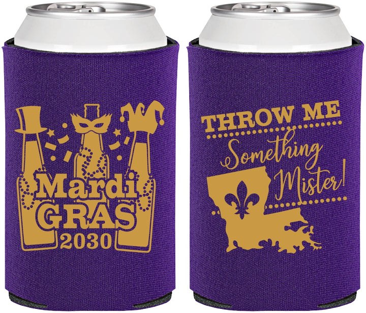 Personalized Mardi Gras Can Coolers - Beads Nola | 190017