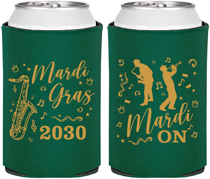 Personalized Mardi Gras Can Coolers - Mardi On Jazz | 190019