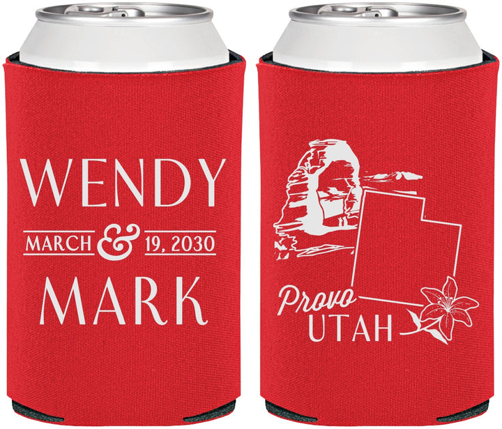 Personalized Wedding Can Coolers - Utah | 193