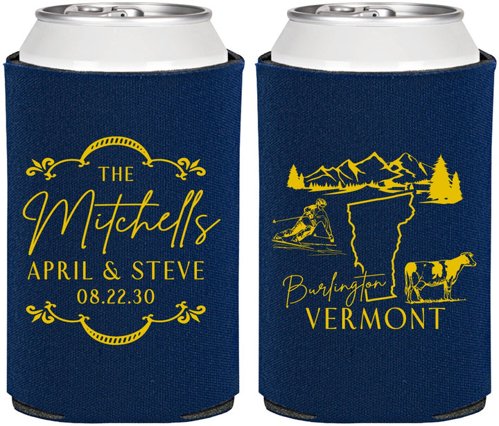 Personalized Wedding Can Coolers - Vermont | 194