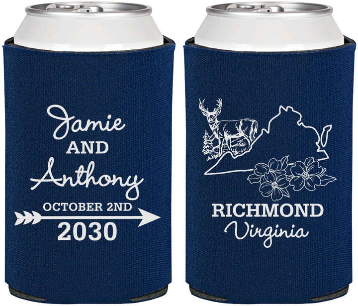 Personalized Wedding Can Coolers - Virginia | 195
