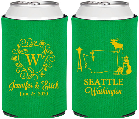 Personalized Wedding Can Coolers - Washington | 196
