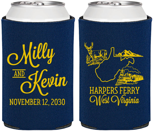 Personalized Wedding Can Coolers - West Virginia | 197