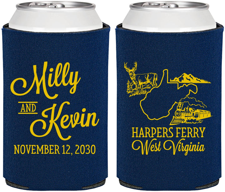 Personalized Wedding Can Coolers - West Virginia | 197