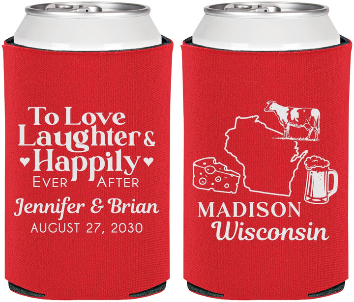 Personalized Wedding Can Coolers - Wisconsin | 198