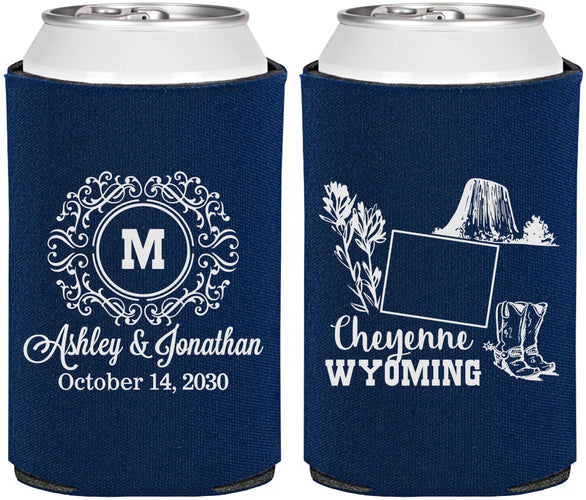 Personalized Wedding Can Coolers - Wyoming | 199