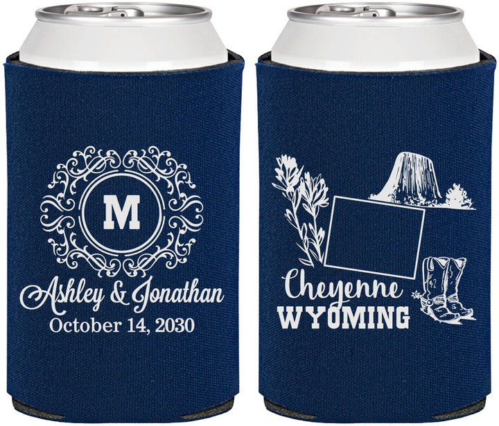 Personalized Wedding Can Coolers - Wyoming | 199