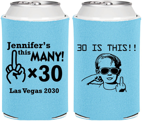 Personalized Birthday Can Coolers - 30th | 20000