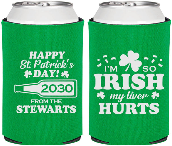 Personalized St Patricks Day Can Coolers - Irish My Liver Hurts | 200000