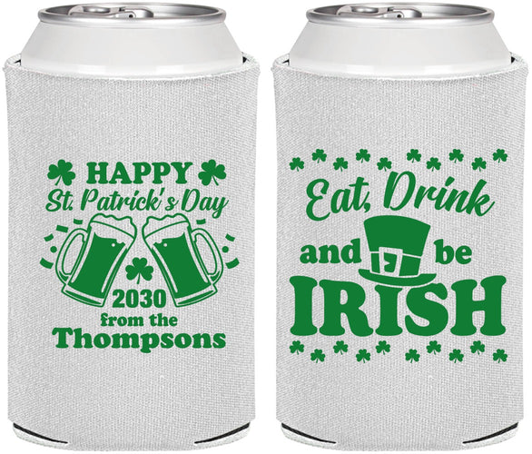 Personalized St Patricks Day Can Coolers - Eat Drink Be Irish | 200002