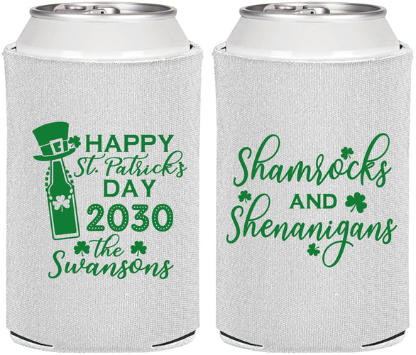 Personalized St Patricks Day Can Coolers - Shamrocks Shenanigans | 200010