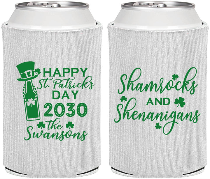Personalized St Patricks Day Can Coolers - Shamrocks Shenanigans | 200010