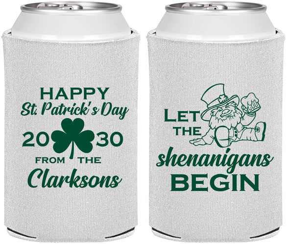 Personalized St Patricks Day Can Coolers - Shenanigans Leprechaun | 200011