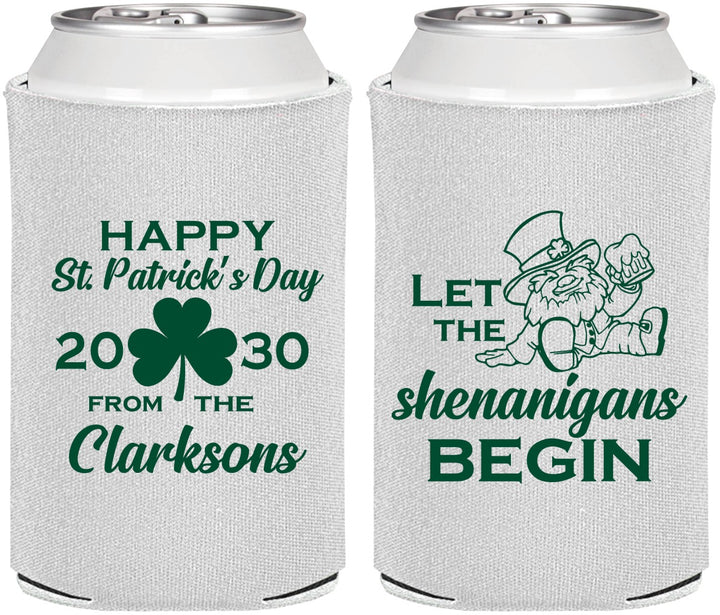 Personalized St Patricks Day Can Coolers - Shenanigans Leprechaun | 200011
