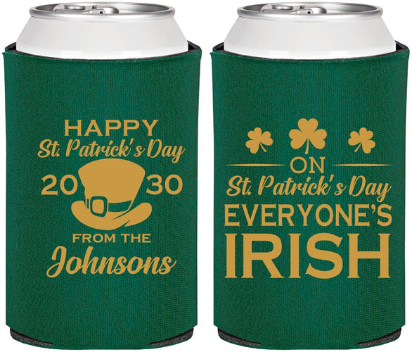 Personalized St Patricks Day Can Coolers - Irish Leprechaun | 200013