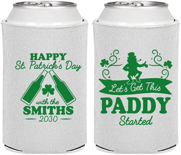 Personalized St Patricks Day Can Coolers - Lets Get The Paddy Started | 200014