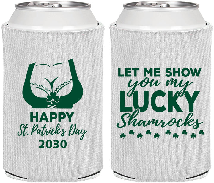 Personalized St Patricks Day Can Coolers - Shamrocks | 200015