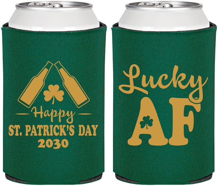 Personalized St Patricks Day Can Coolers - Lucky Af | 200017