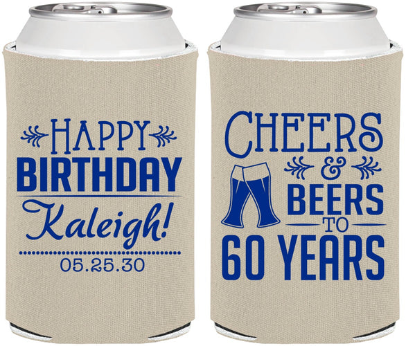 Personalized Birthday Can Coolers - 60th | 20006
