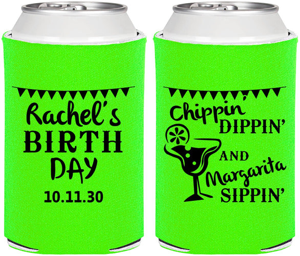 Personalized Birthday Can Coolers - Fiesta Margarita | 20009