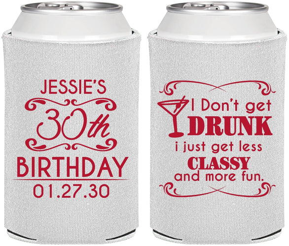 Personalized Birthday Can Coolers - Dirty 30 | 20011