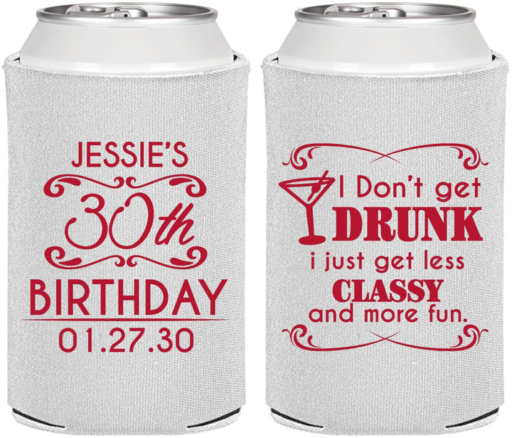 Personalized Birthday Can Coolers - Dirty 30 | 20011