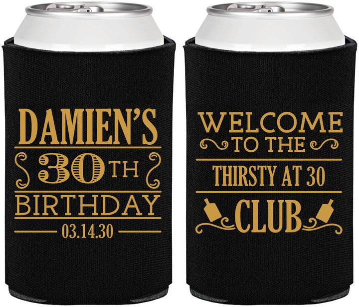 Personalized Birthday Can Coolers - 30th | 20016