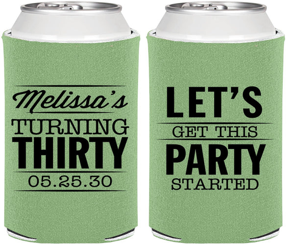 Personalized Birthday Can Coolers - 30th | 20017