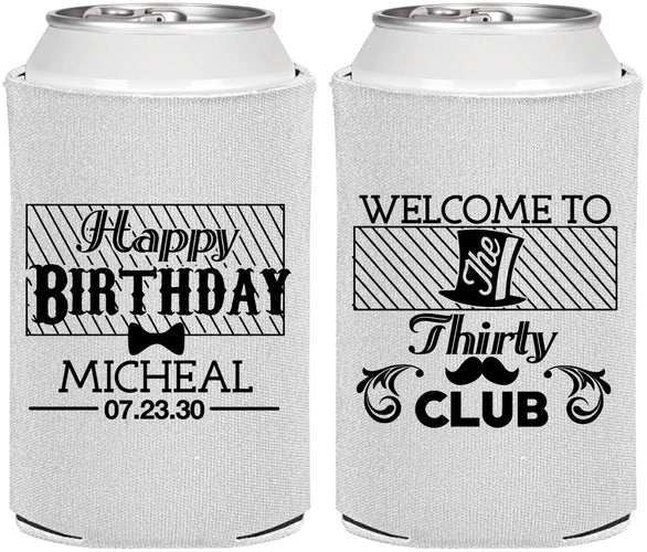 Personalized Birthday Can Coolers - 30th | 20018