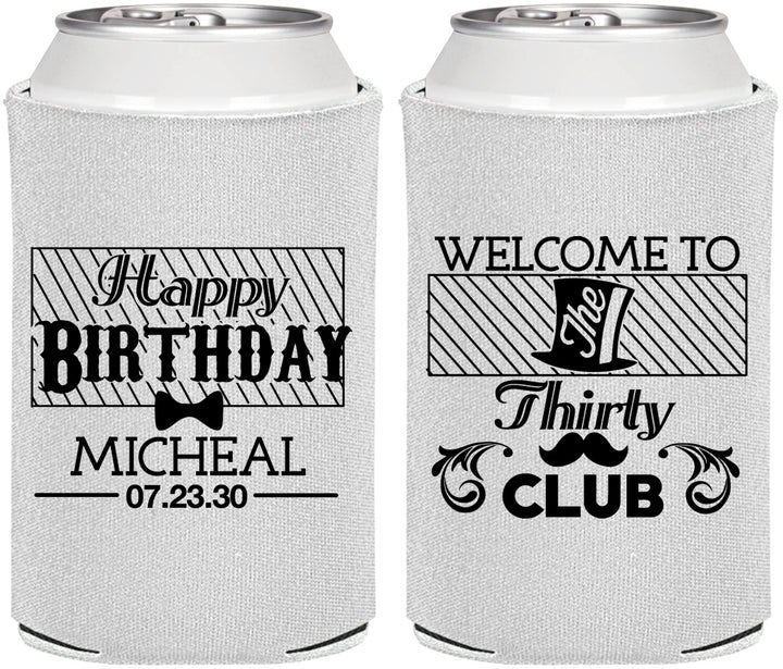 Personalized Birthday Can Coolers - 30th | 20018