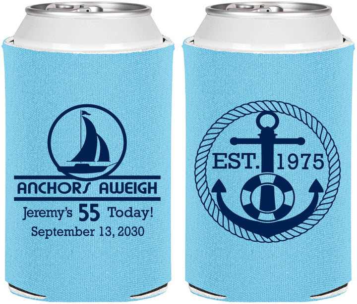 Personalized Birthday Can Coolers - 55th Nautical | 20025