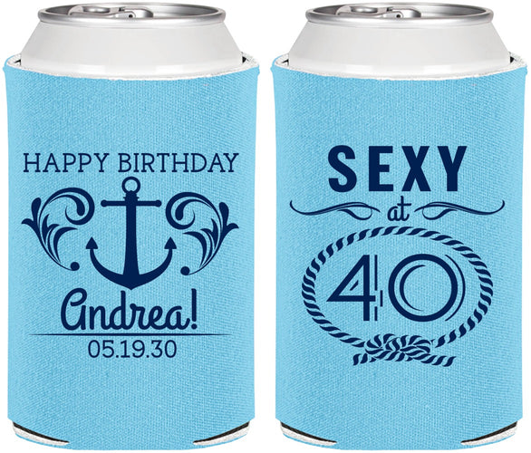 Personalized Birthday Can Coolers - Sexy At 40 | 20027