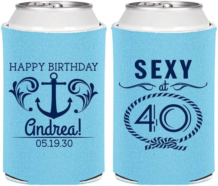 Personalized Birthday Can Coolers - Sexy At 40 | 20027