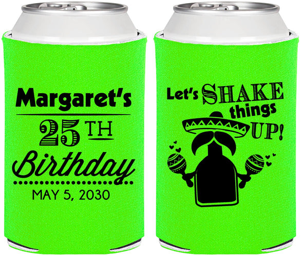 Personalized Birthday Can Coolers - 25th Fiesta | 20035
