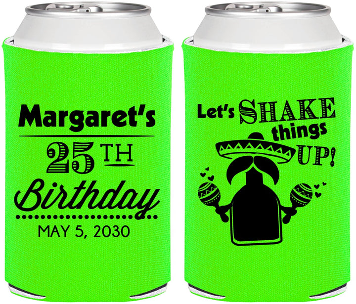 Personalized Birthday Can Coolers - 25th Fiesta | 20035