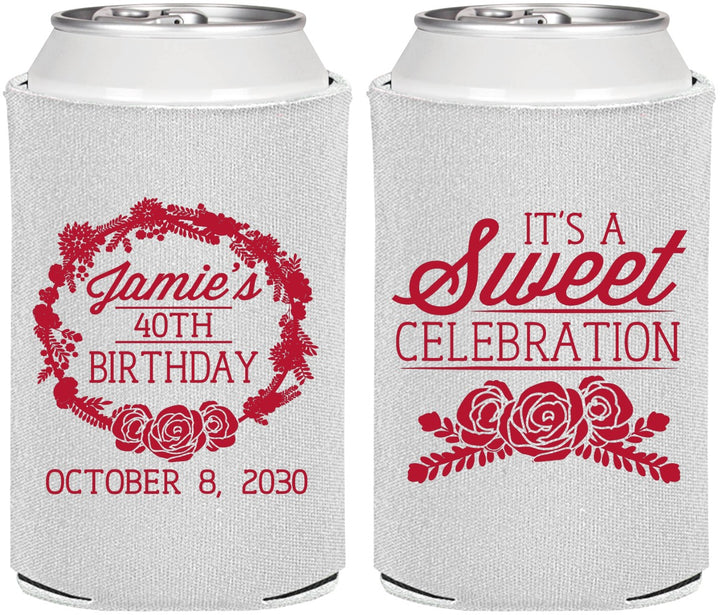Personalized Birthday Can Coolers - 40th | 20040