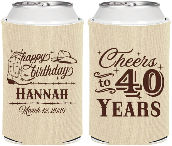 Personalized Birthday Can Coolers - 40th | 20042