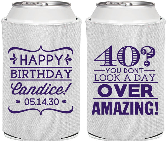 Personalized Birthday Can Coolers - 40th | 20044