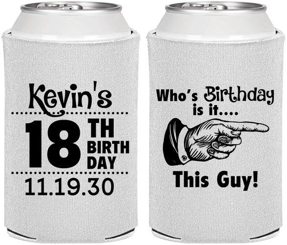 Personalized Birthday Can Coolers - 18th | 20046