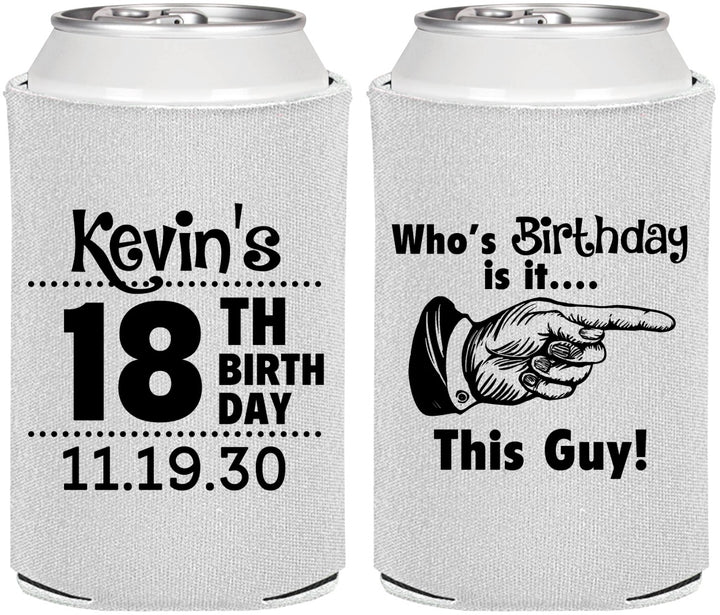 Personalized Birthday Can Coolers - 18th | 20046