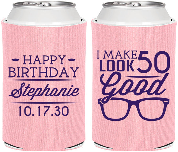 Personalized Birthday Can Coolers - 50th | 20049