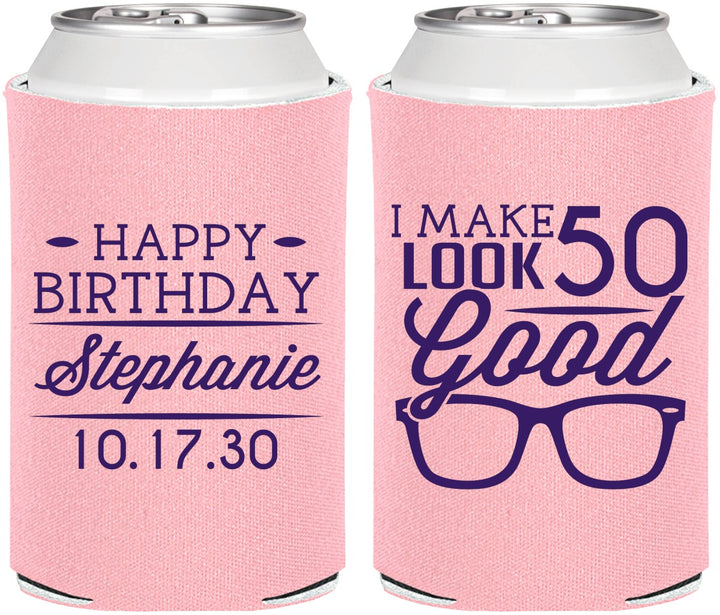 Personalized Birthday Can Coolers - 50th | 20049