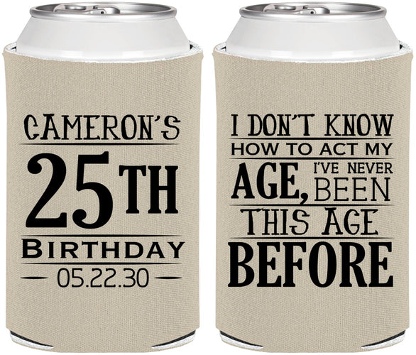 Personalized Birthday Can Coolers - 25th | 20054