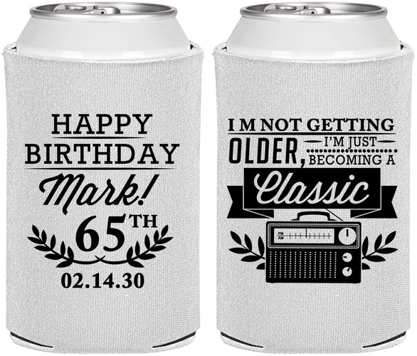 Personalized Birthday Can Coolers - 65th Classic Radio | 20056