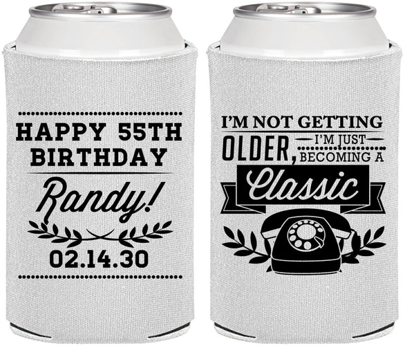 Personalized Birthday Can Coolers - 55th Classic Phone | 20058