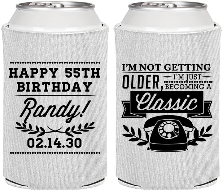Personalized Birthday Can Coolers - 55th Classic Phone | 20058