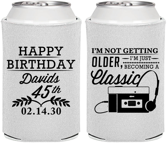 Personalized Birthday Can Coolers - 45th Cassette Tape | 20059
