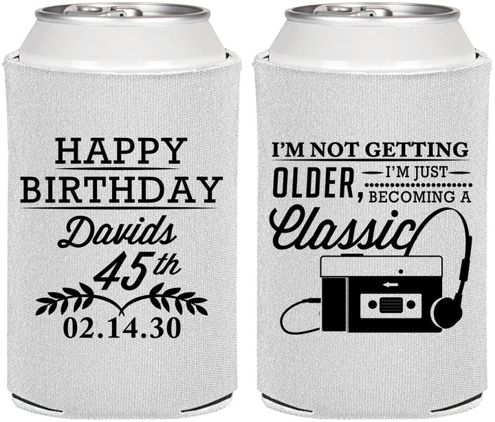Personalized Birthday Can Coolers - 45th Cassette Tape | 20059
